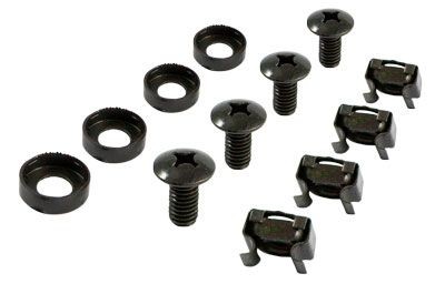 ALLNET 19&quot;zbh. Befestigungsset, Käfigmuttern+Schrauben, 4-Pack, M6, Schwarz,