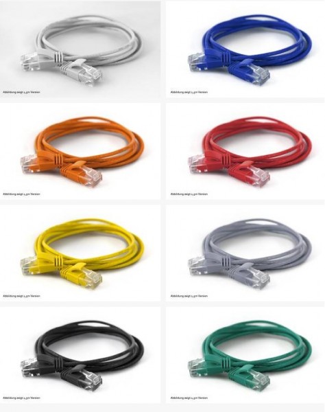 WantecWire UTP, extra dünnes Patchkabel CAT6a, d=2,8mm, grün, Länge 0,25 m