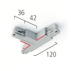 Synergy 21 by EUTRAC 3~T-VERBINDER,SL INNEN RECHTS, Weiss, Aufbau