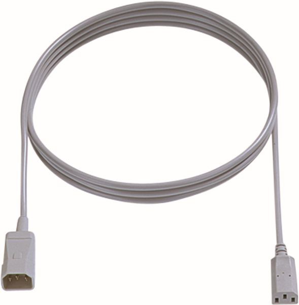 Bachmann Kabel, Verlängerung, Kupplung(C13)-&gt;Stecker(C14), 2.0m, grau,