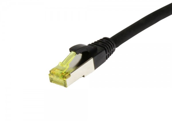 Patchkabel RJ45, CAT6A 500Mhz, 30m, schwarz, S-STP(S/FTP), TPE/LSZH(Ultraflex), AWG26, mit CAT7 Rohkabel, Synergy 21