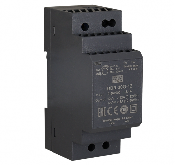 ALLNET Ersatznetzteil/Spannungswandler 12V/2,5A IN: 9~36VDC -> OUT: 9~13.2V DC/DC-Wandler MEANWELL Hutschiene