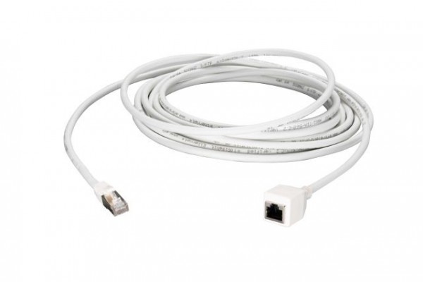 Patchkabel RJ45, CAT6A 500Mhz, 10m, weiss; S-STP(S/FTP); AWG26, Verlängerung Stecker/Buchse,