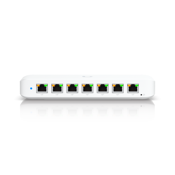 Ubiquiti Switch full managed Layer2 8 Port • 8x GbE • PoE Budget 52W • 7x PoE at • 1x PoE bt In • Desktop • Lüfterlos • UniFi • USW-Ultra-60W