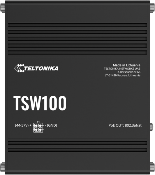 Teltonika · Switch · TSW100 · 5 Port Gigabit Industrial unmanaged POE Switch