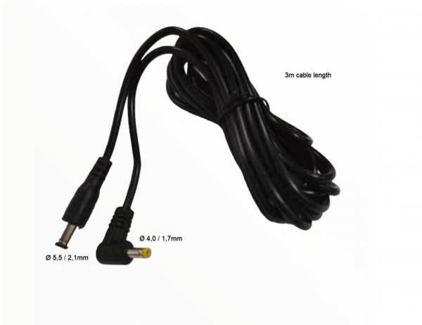 ALLNET Ersatznetzteil zbh. Hohlstecker -> Hohlstecker Adapterkabel Verlängerung 5,5mm x 2,1mm -> 4,0mm x 1,7mm 3m