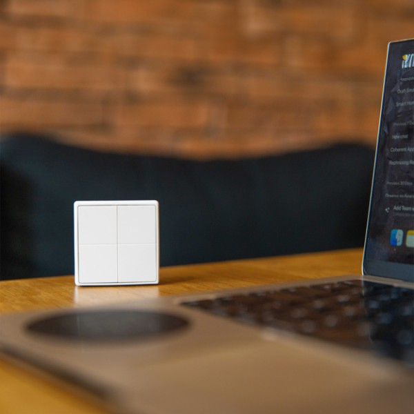 Shelly · Plug &amp; Play · "Blu Wall Switch 4" · Wandtaster · 4-fach · 16 Aktionen · Weiß