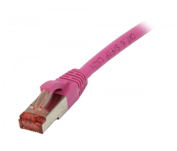 Patchkabel RJ45, CAT6 250Mhz, 7.5m magenta, S-STP(S/FTP), TPE/LSZH(Superflex), Synergy 21,