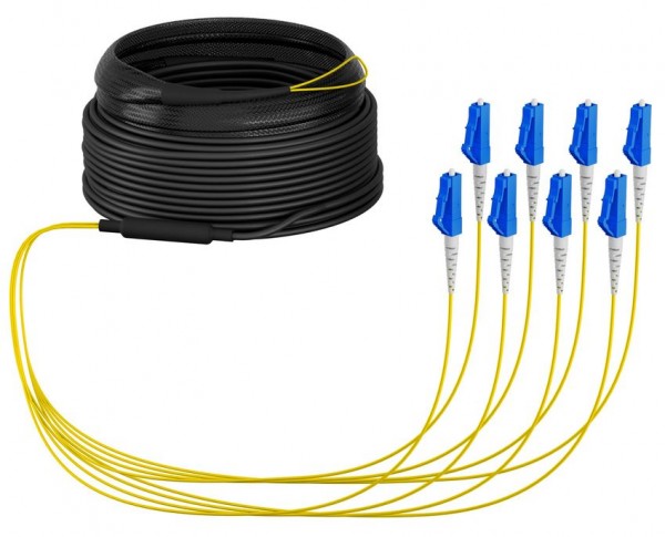 LWL-Kabel, Trunkkabel U-DQ(ZN)BH 8G 9/125, LC/LC OS2 50m, Trommel,