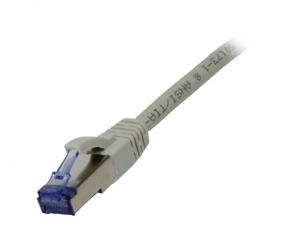 Patchkabel RJ45, CAT6A 500Mhz, 1.0m, grau, S-STP(S/FTP), Komponent getestet(GHMT certified), AWG26, Synergy 21