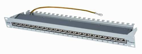 Patch Panel 24xTP, CAT6A, 500Mhz, 19", Lichtgrau, MPP24-HS K Cat.6^A, Telegärtner,