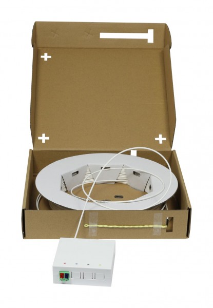 LWL-FTTH Compact Box vorkonfektioniert, 2xLC/APC -> open End, 40m, 9/125u, G.657.A2, 2-Faser, OD=2.2mm, Synergy 21