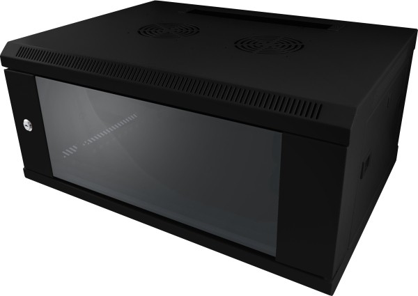 ALLNET 19&quot;Wandgehäuse, 4HE, 1-teilig, T600mm, Schwarz, SMC-Serie,