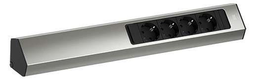 Bachmann CASIA 2, Steckdosenleiste, 4xCEE7/3 2,0m AEH Edelstahl-Optik