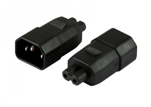 Netzkabel 230V Adapter C14-Stecker -&gt; C7-Buchse EURO8