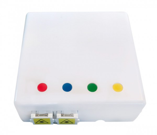 LWL-Wandverteiler FTTH Box für 4 Kupplungen SC-S oder LC-D 80x80 mit Kabelführung, DIN-Rail/Wand