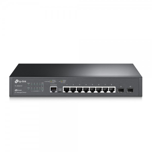 TP-Link Switch full managed Layer2+ 10 Port • 8x 1 GbE • 2x SFP • 13" • Lüfterlos, Omada • SG321