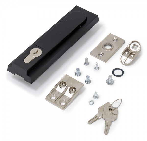 Triton 19&quot;Schrank,zbh. Ersatz, Schwenkhebelgriff, Metall, Schloss mit Griff, für Standverteiler, inkl. Schlosseinsatz H4J.22S,