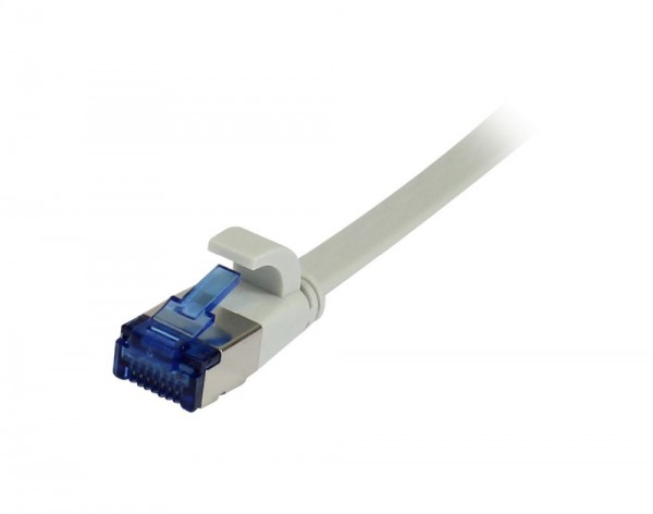 Patchkabel RJ45, CAT6A 500Mhz, 7.0m, grau, U/FTP, flach, TPE(Superflex), AWG32, Synergy 21