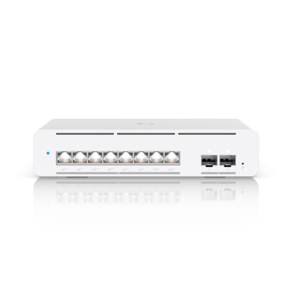 Ubiquiti Switch full managed Layer3 10 Port • 8x 10 GbE • PoE Budget 155W • 8x PoE bt • 2x SFP+ • Desktop/Wall • UniFi • USW-Pro-XG-8-PoE