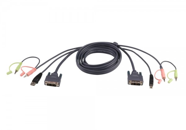 Aten Verbindungskabel DVI-I, 3m, USB, Audio