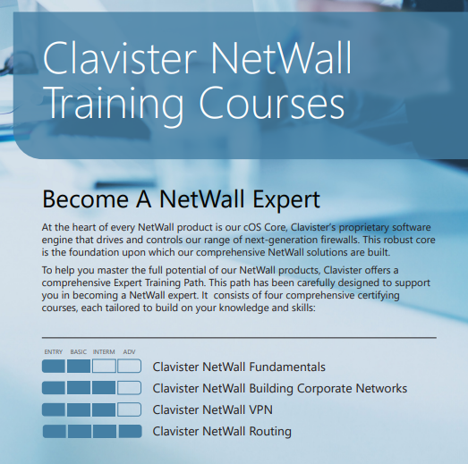 Clavister Online Training + Lab for Clavister Partners - 1 person 3 day courses