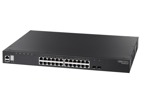Edgecore Switch full managed Layer3 26 Port • 24 x 1 GbE + 2 x SFP+ • PoE Budget 410W • 24x PoE at • 19&quot; • ECS4620-28P