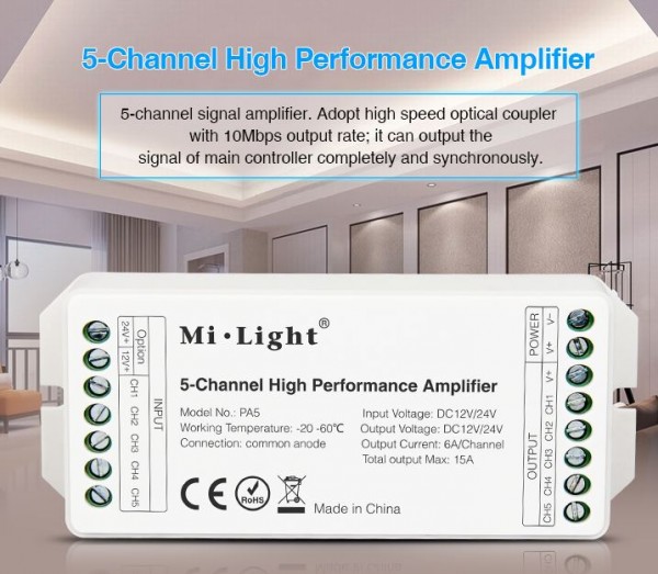 MiBoxer PA5 LED Controller 5-Channel Amplifier
