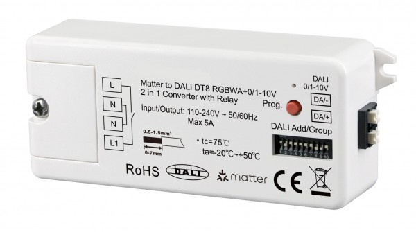 Synergy 21 LED Serie EOS 07 Matter Thread to DALI DT8 RGB-WA+0/1-10V 2 in Converter